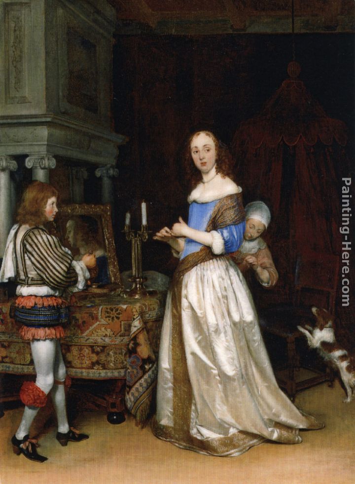A Lady at Her Toilet painting - Gerard ter Borch A Lady at Her Toilet art painting